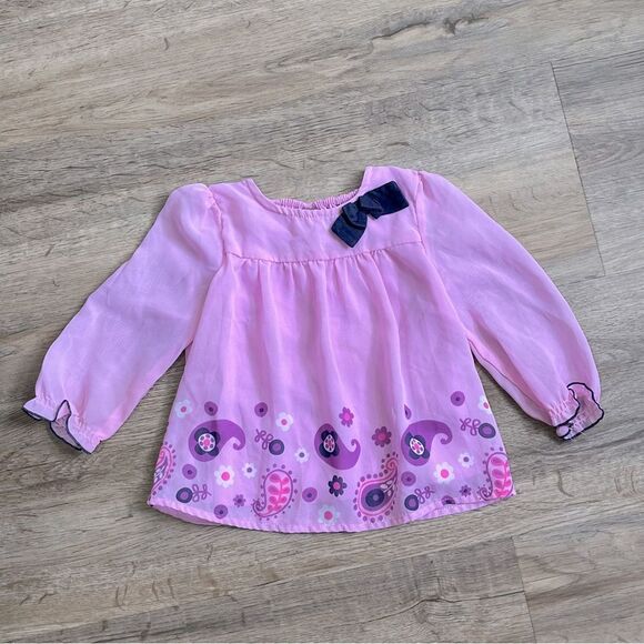 Healthtex Toddler Girl Purple Chiffon Long Sleeve Tunic Top Size 18M - Picture 2 of 8
